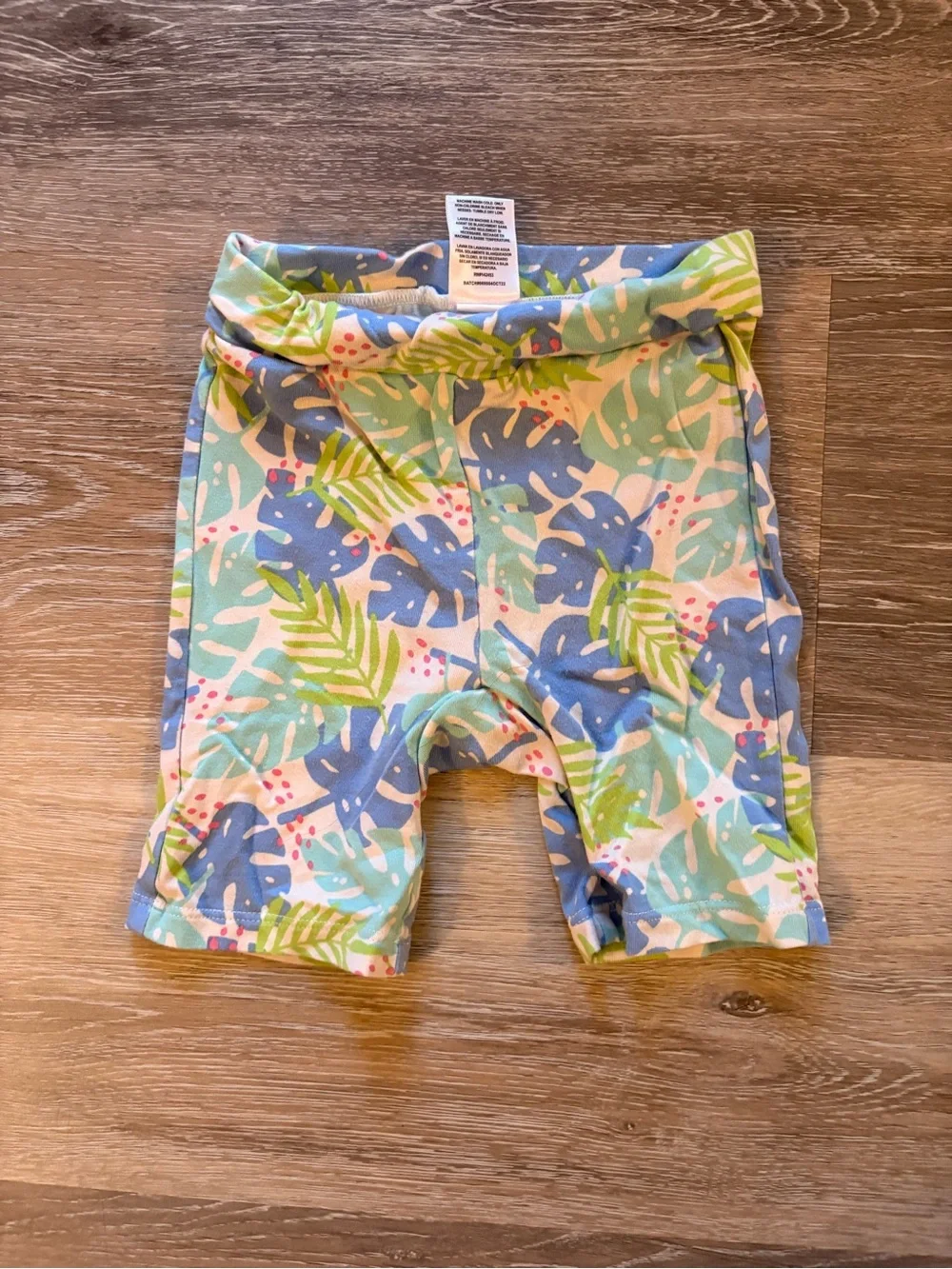 Rugged Butts Toddler Leaf-Print Shorts in Blue & Green